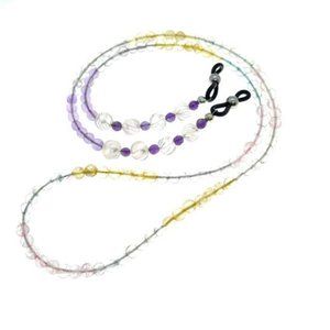 925SS jade and quartz beaded glasses chain